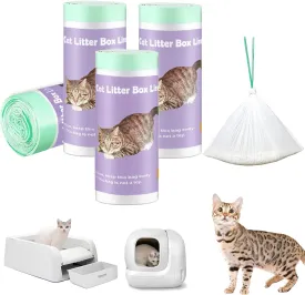 100 Pack Cat Litter Box Liner Bags Compatible with Self-cleaning Cat Litter Box, Thick Heavy Duty Drawstring Waste Drawer Liners Compatible with PURA X/MAX Automatic Litter Box -23" x 12"