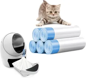 100 Packs Cat Litter Bags with Drawstring, Compatible with Litter-Robot 3/4 Cat Litter Box, Replacement Waste Bags Eplacement Liners Waste Bags