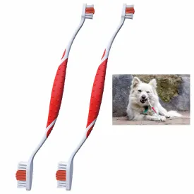2 Dual End Toothbrush Pet Dog Dental Cleaning Teeth Care Hygiene Brush Pets Cat