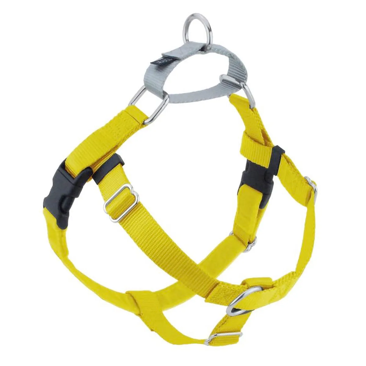 2 Hounds Design Yellow Freedom No-Pull Dog Harness 1" Large 28"-32"