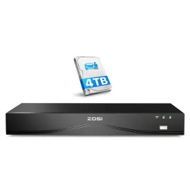 4K 16 Channel Network Video Recorder PoE NVR   Up to 12TB Hard Drive