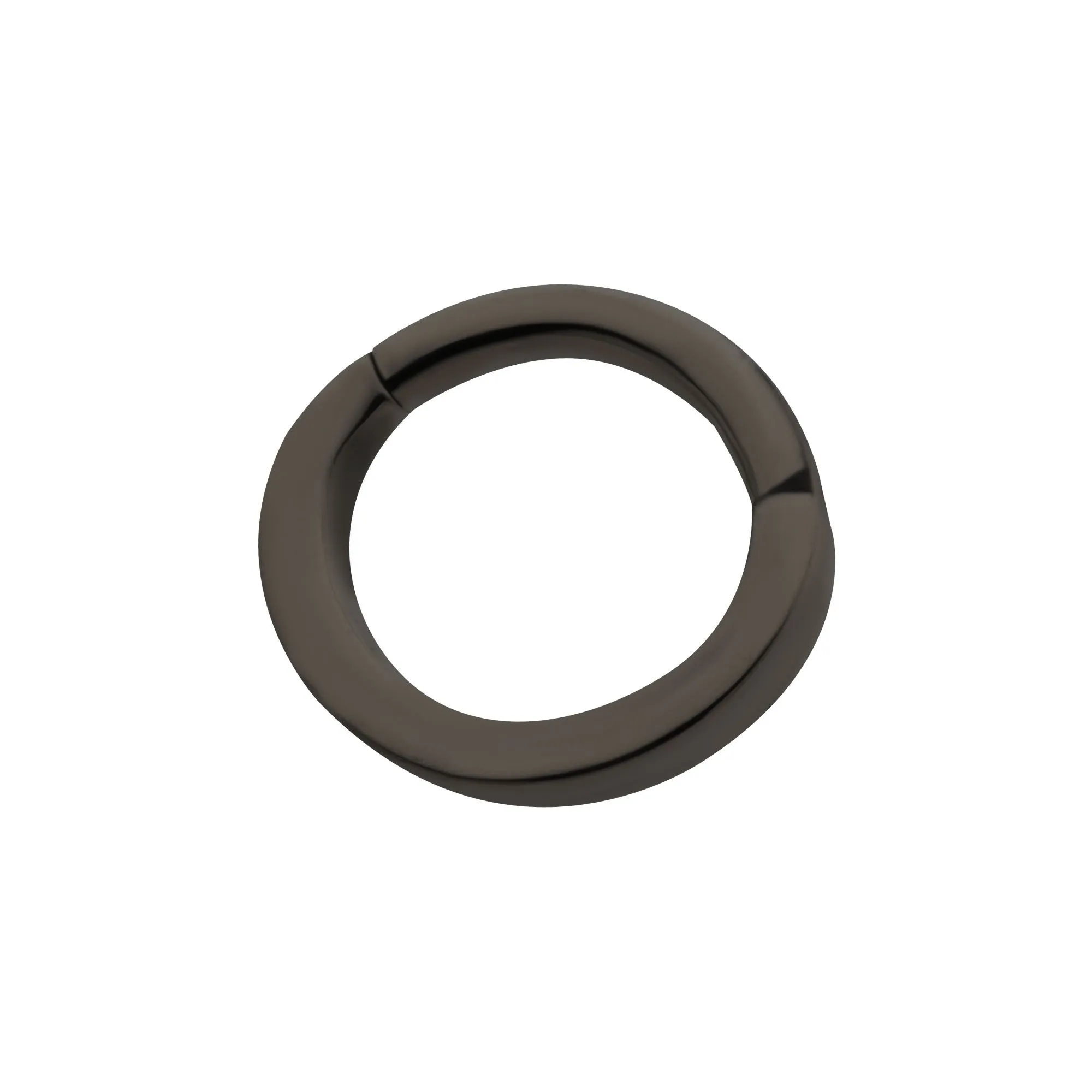 Black PVD Titanium Clicker Ring Oval Shape Hinged Segment - 1 Piece