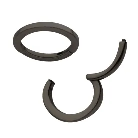 Black PVD Titanium Clicker Ring Oval Shape Hinged Segment - 1 Piece