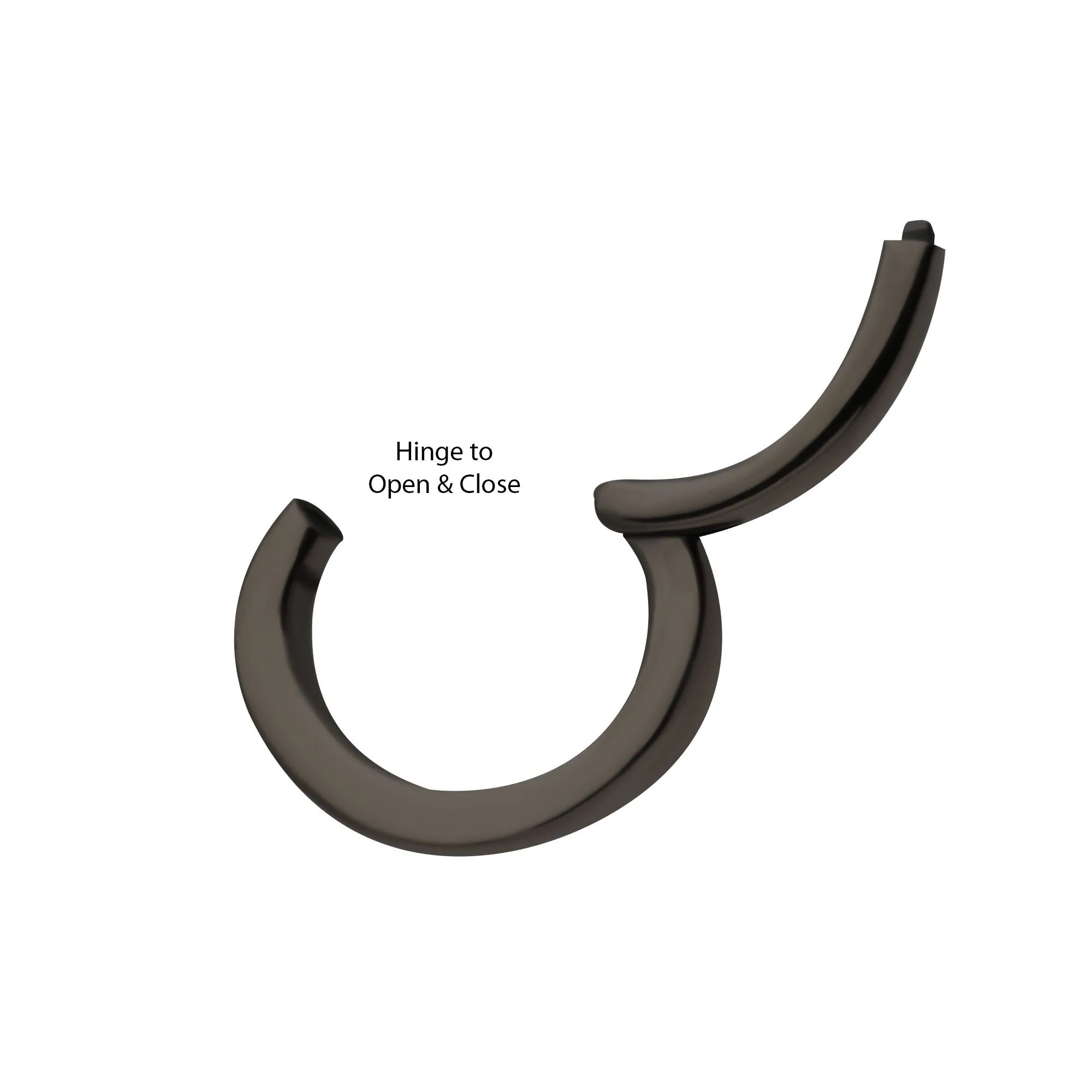 Black PVD Titanium Clicker Ring Oval Shape Hinged Segment - 1 Piece