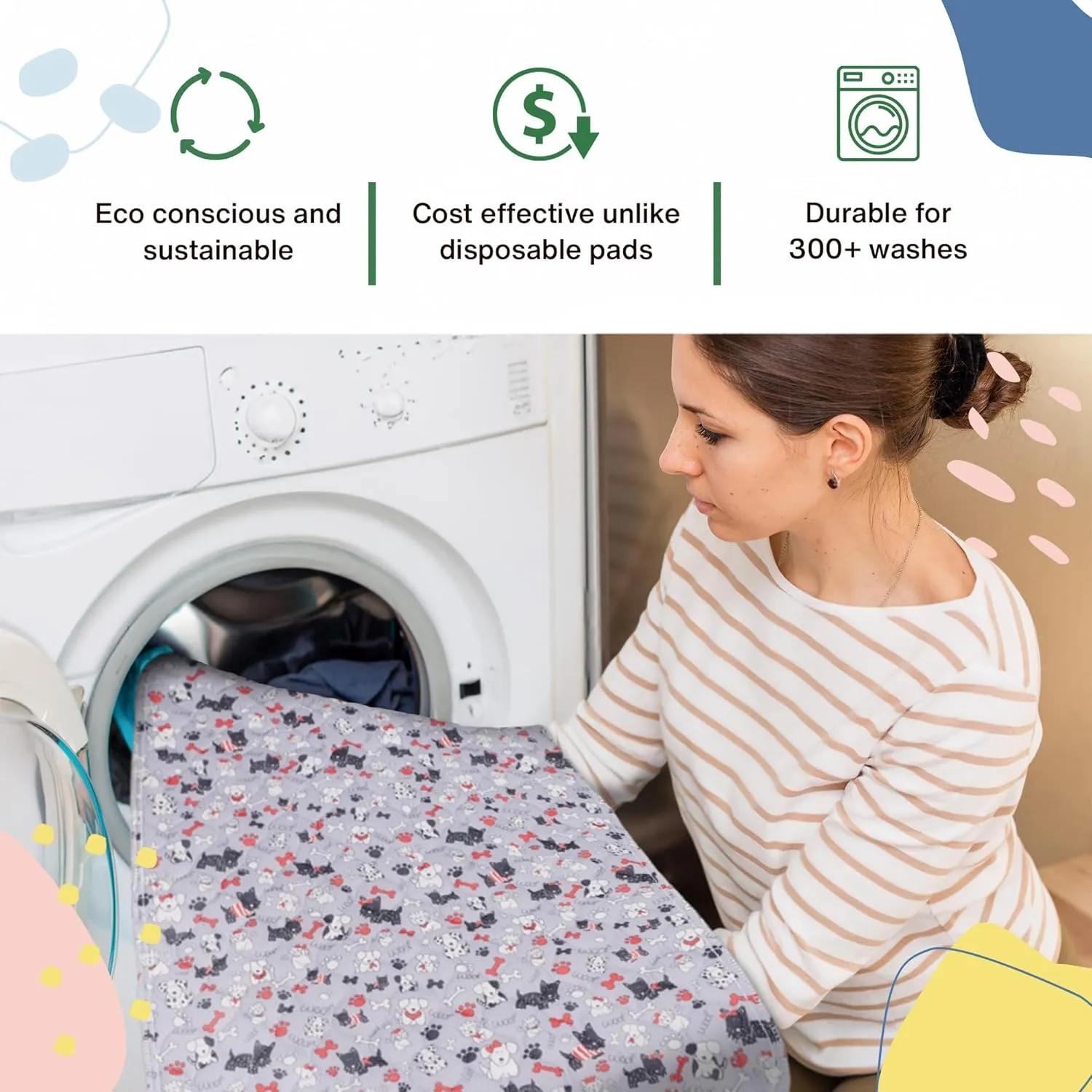 Caldwell's Pet Supply Co. 20x30 Washable Pee Pads for Dogs, Reusable Pee Pad for Dogs, Puppy Potty Mat, Whelping Rug, Reusable Puppy Mat, Waterproof Rug for Dog of All Breeds, Small (Set of 2)