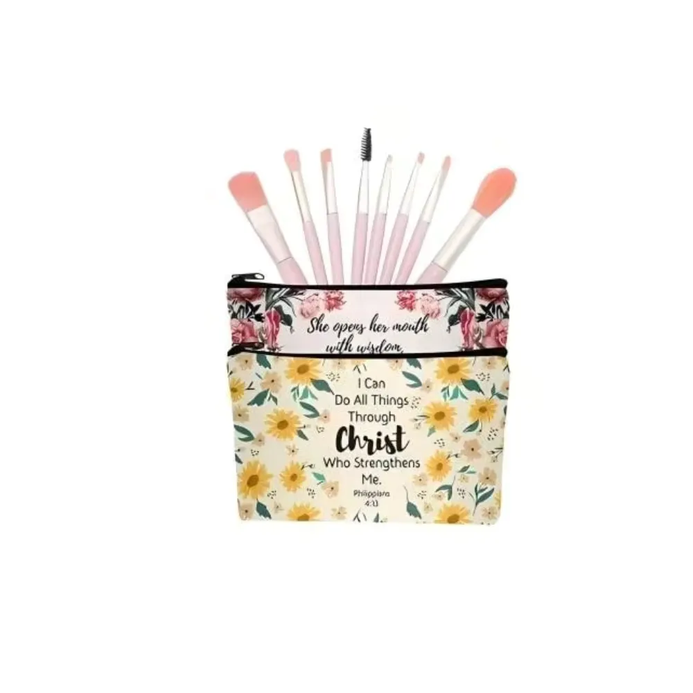 Christian inspirational Canvas Pouches