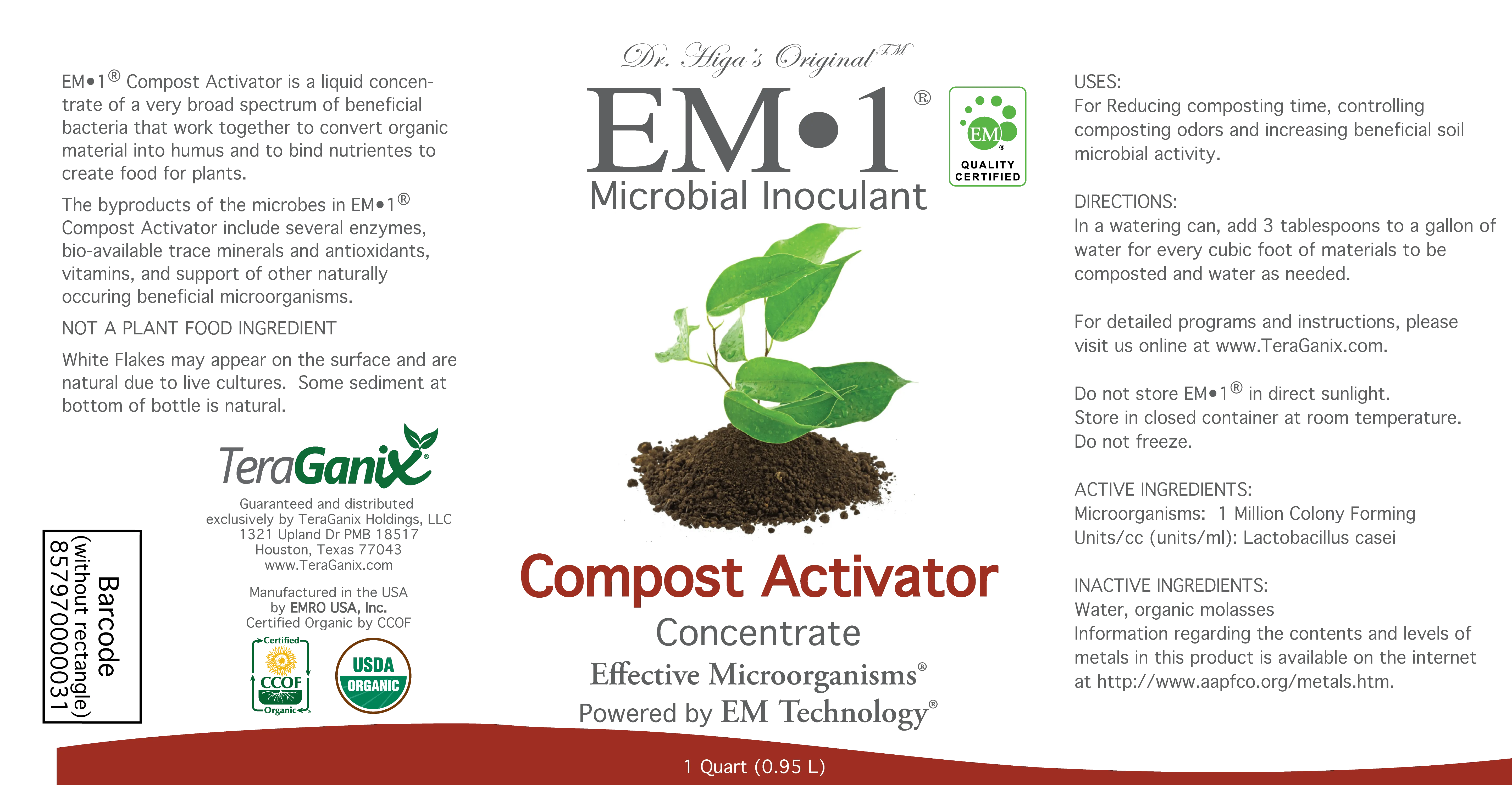 EM-1 Compost Starter, Concentrate