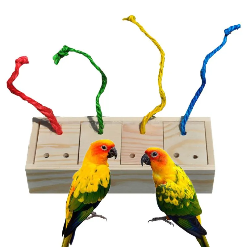 Food Foraging Wooden Box For Birds