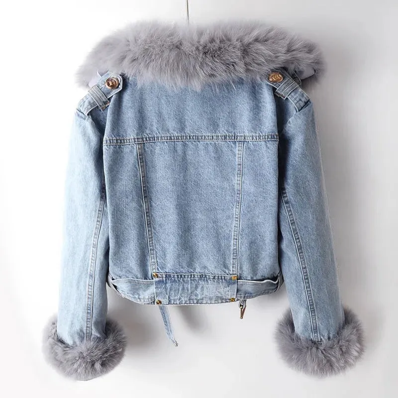 Fur Trim Denim Jacket