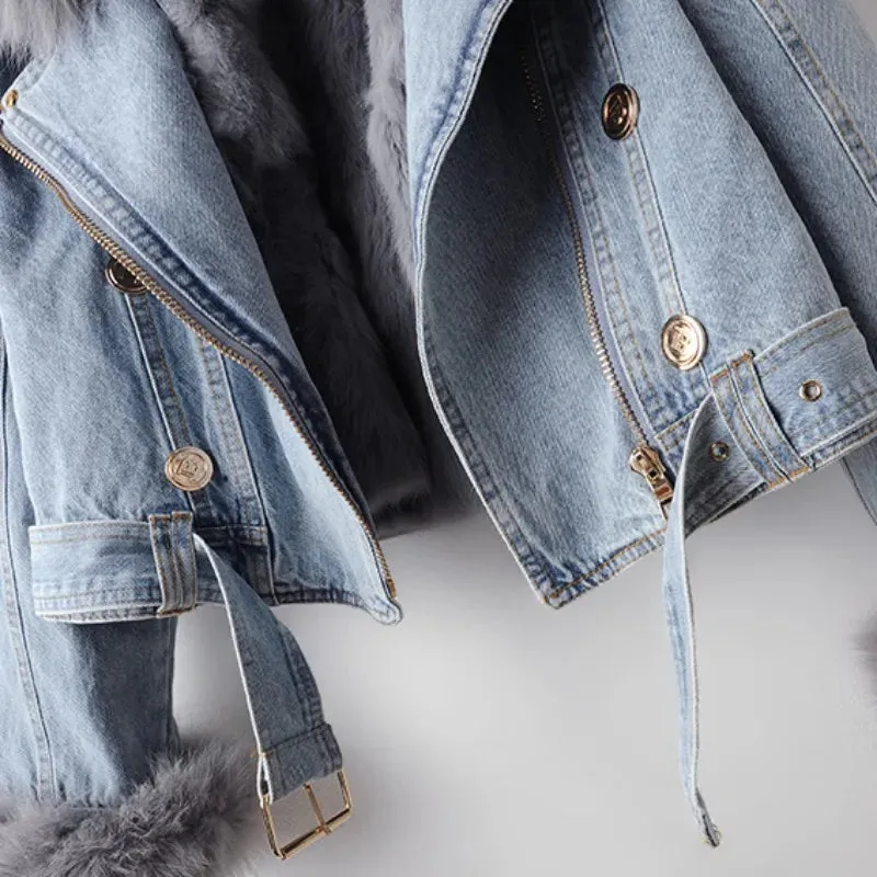 Fur Trim Denim Jacket