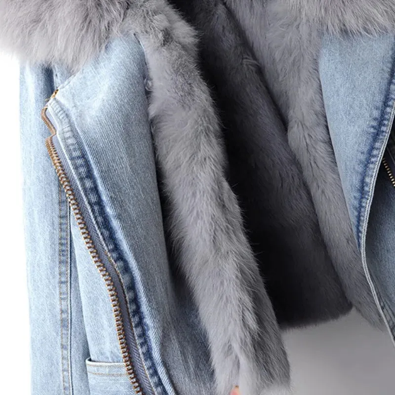 Fur Trim Denim Jacket