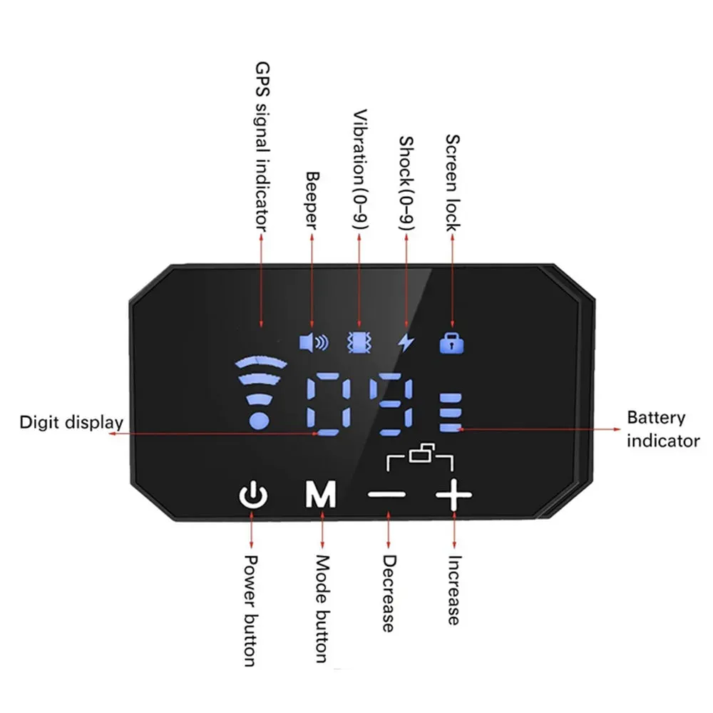 GPS Wireless Dog Fence Electric Shock Vibrate Range 100-3300 Ft Adjustable Warning Strength Rechargeable Pet Containme