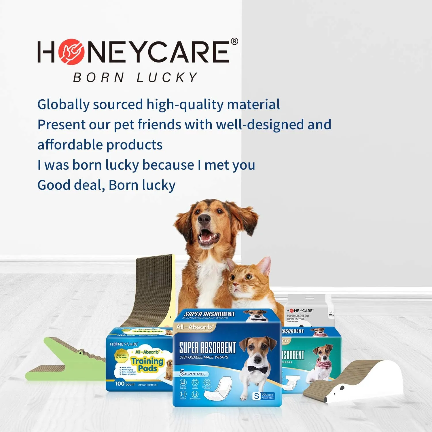 HONEY CARE All-Absorb Dog/Puppy Potty Training Pads, 5-Layer Leak-Proof Jumbo-Size Absorb Eliminating Urine Odor Pet Pee Pad (Magic Funnel, XL 28x34 inch, 40ct)