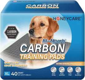 HONEY CARE All-Absorb Puppy Training Pads Dog Potty Pads Absorb Eliminating Urine Odor, Jumbo-Size Charcoal Puppy Pee Pad (Carbon, XL 28x34 inch, 40ct)