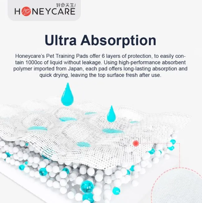 Honeycare Dog and Puppy Training Pads, Leak-proof 5-Layer