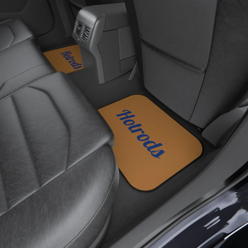 Hotrods Car Mats (Set of 4) - Lt Brown w/Blue print