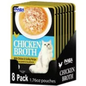 Inaba Churu Cat Food Chicken Scallop Broth with Green Tea Flavor, Case of 8 - 1.76 Oz. Pouches