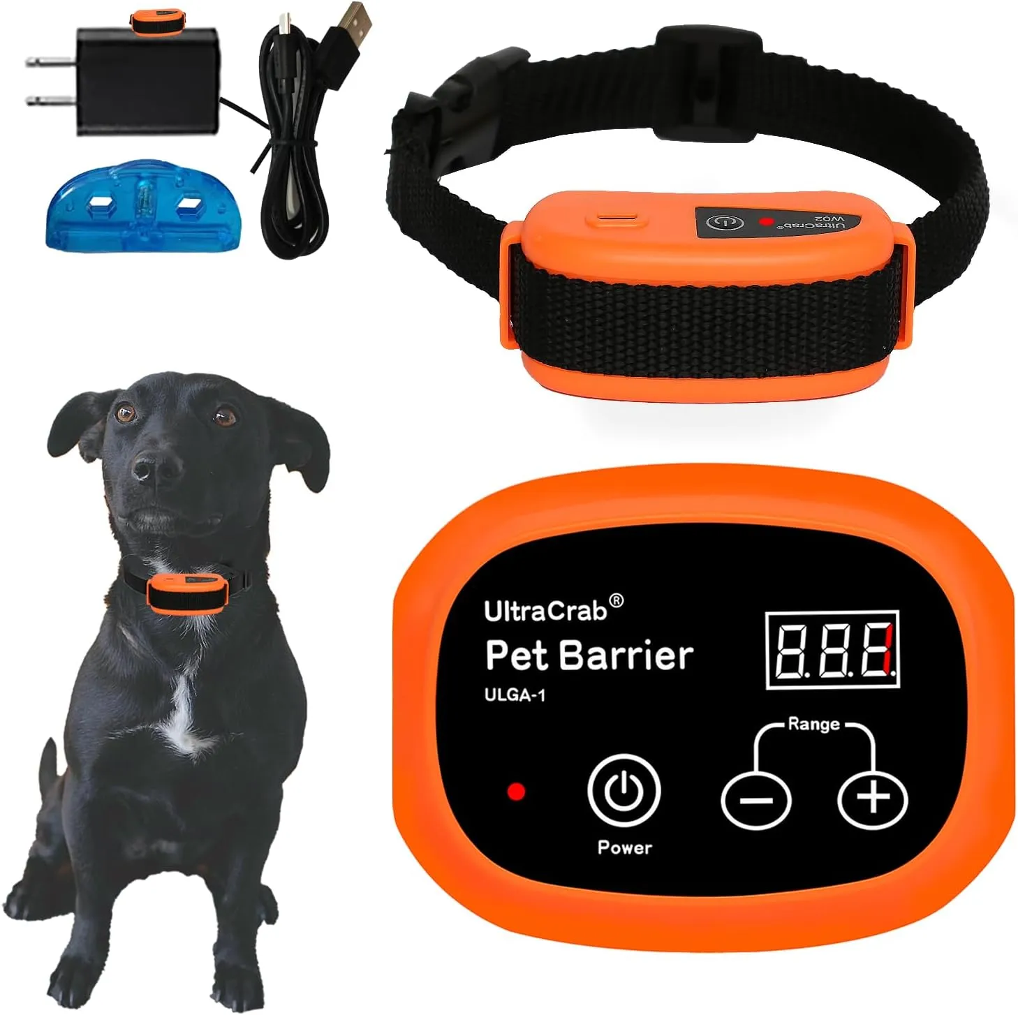 Indoor Pet Barrier for Dogs,Wireless Indoor Electric Fence,Pet Gate, Keeps Areas Off Limits,Dog Fence Waterproof/Rechargeable Training Collar (Orange, 1 Dog System Kit) (1 Dogs System Kit)