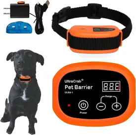 Indoor Pet Barrier for Dogs,Wireless Indoor Electric Fence,Pet Gate, Keeps Areas Off Limits,Dog Fence Waterproof/Rechargeable Training Collar (Orange, 1 Dog System Kit) (1 Dogs System Kit)