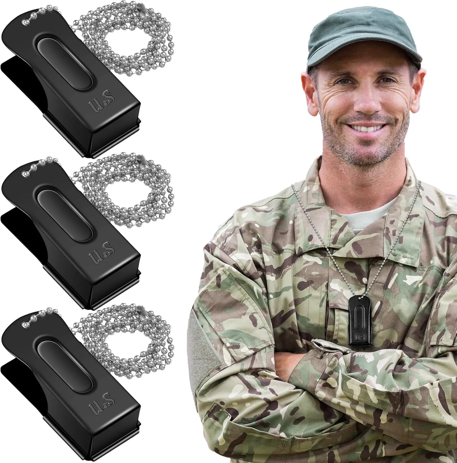 Jenaai 3 Pieces Brass Dog Training Clicker Necklace Signaling Cricket Clicker Pet Training for Puppy Dogs Cat(Black)