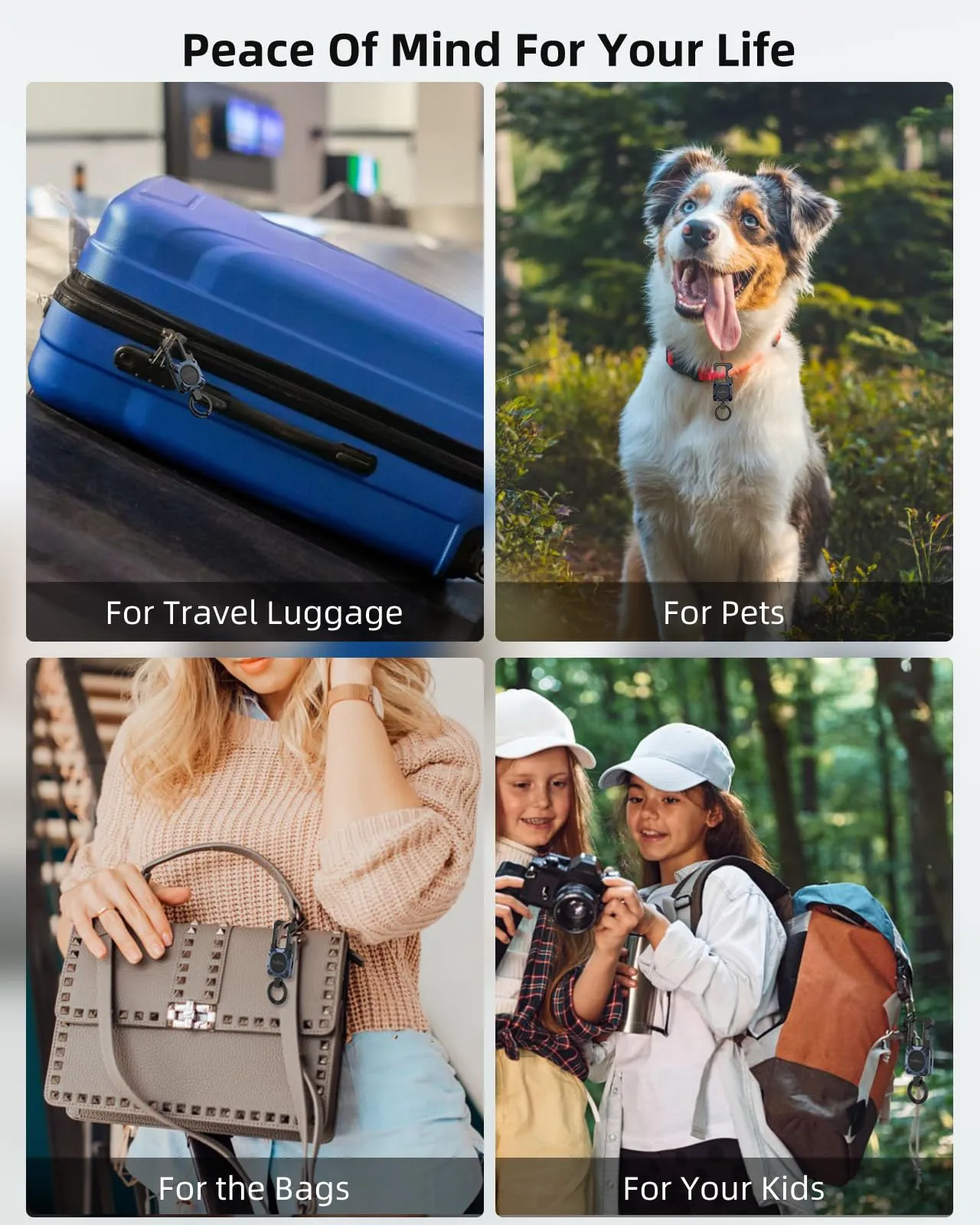 Keychain, Works with Apple Find My, Heavy Duty Keychain Bottle Opener, Carabiner Car Key Chains with GPS Tracker, Key Finder, Bluetooth Tracker for Luggage, Kids, Bags and More, Rechargeable, Blue