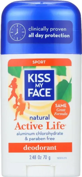 Kiss My Face: Active Life Sport Deodorant, 2.48 Oz
