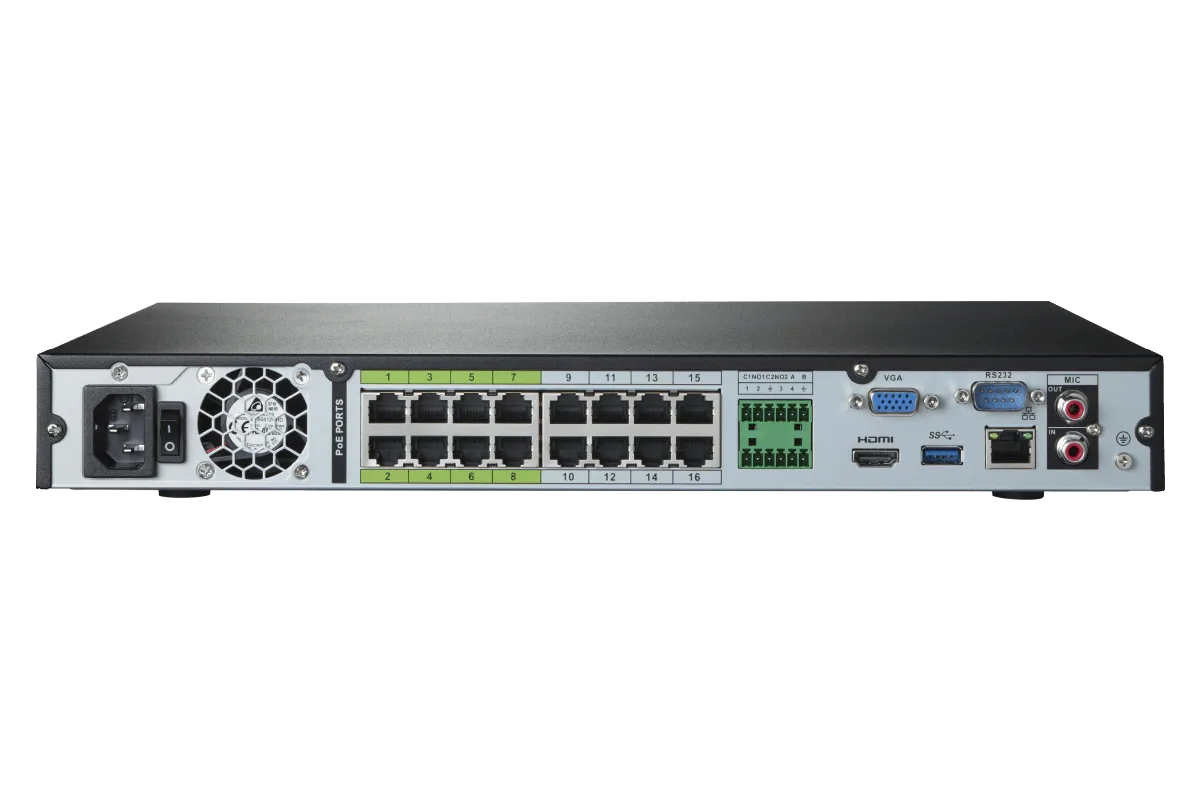 Lorex 4K 16-Channel 3TB Wired NVR System with 10 Nocturnal 3 Motorized Varifocal Smart Dome Cameras and 4 PTZ Cameras