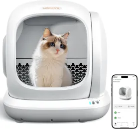 Meowant Self Cleaning Litter Box, Multi-Cat Compatible, Automatic Cat Litter Box Self Cleaning with APP Control, 75L Extra Large Open Low Entry Smart Cats Litter Boxs for Senior Cats Large Cats