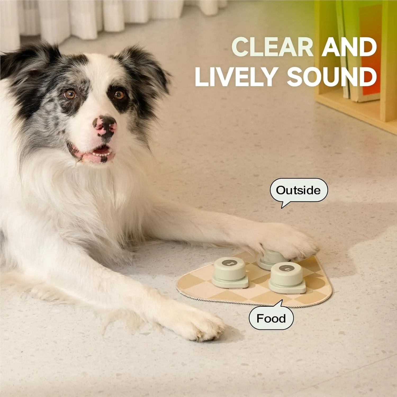 MEWOOFUN Dog Buttons Talk, Recordable Dog Clicker for Training, Dog Buttons for Communication Starter Set with Mat, Dog Training Clicker for Small Dogs & Cats (Grey, 3 Packs)