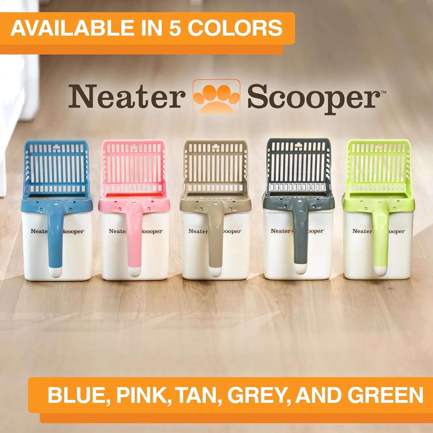 Neater Pets Neater Scooper Standard Cat Litter Scoop, 15 Refill Bags  Mess-Free Cat Litter Scooper with Bag, Spill-Proof Kitty Box Sifter, Bin Doubles as Poop Shovel Holder, For Single-Cat Households