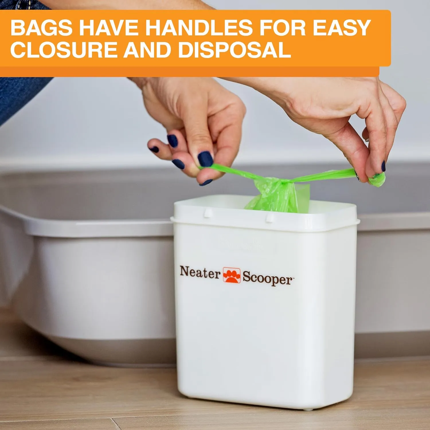 Neater Pets Neater Scooper Standard Cat Litter Scoop, 15 Refill Bags  Mess-Free Cat Litter Scooper with Bag, Spill-Proof Kitty Box Sifter, Bin Doubles as Poop Shovel Holder, For Single-Cat Households