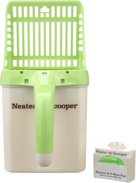 Neater Pets Neater Scooper Standard Cat Litter Scoop, 15 Refill Bags  Mess-Free Cat Litter Scooper with Bag, Spill-Proof Kitty Box Sifter, Bin Doubles as Poop Shovel Holder, For Single-Cat Households