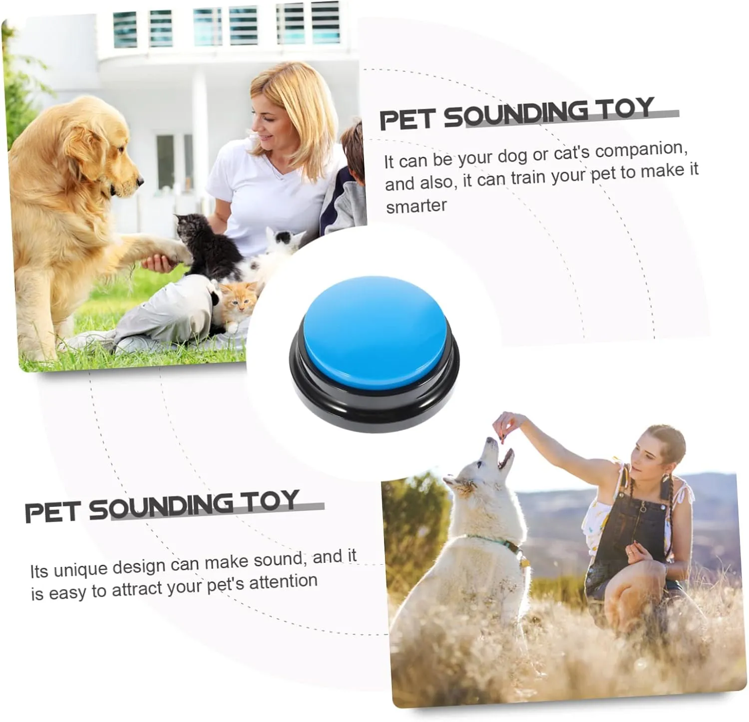 NOLITOY 3pcs Plastic Dog Voice Recording Dog Training Clickers Talking Button Puppy Toy
