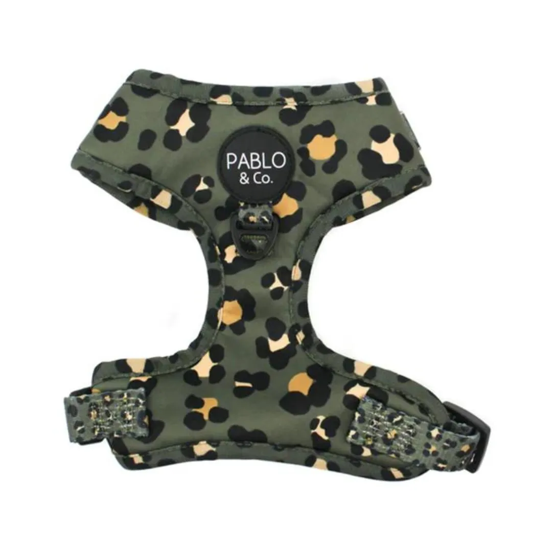 Pablo & Co. Boutique Khaki Leopard Adjustable Dog Harness