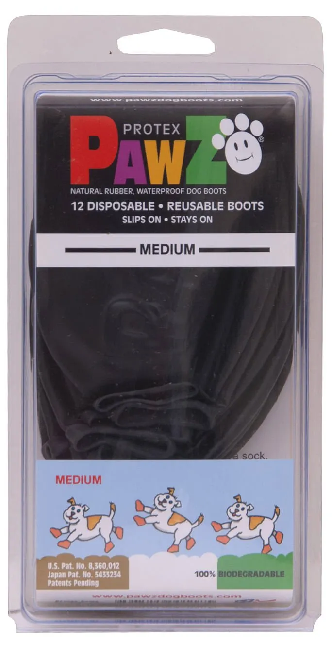 PawZ Dog Boots, Black, 12 pk
