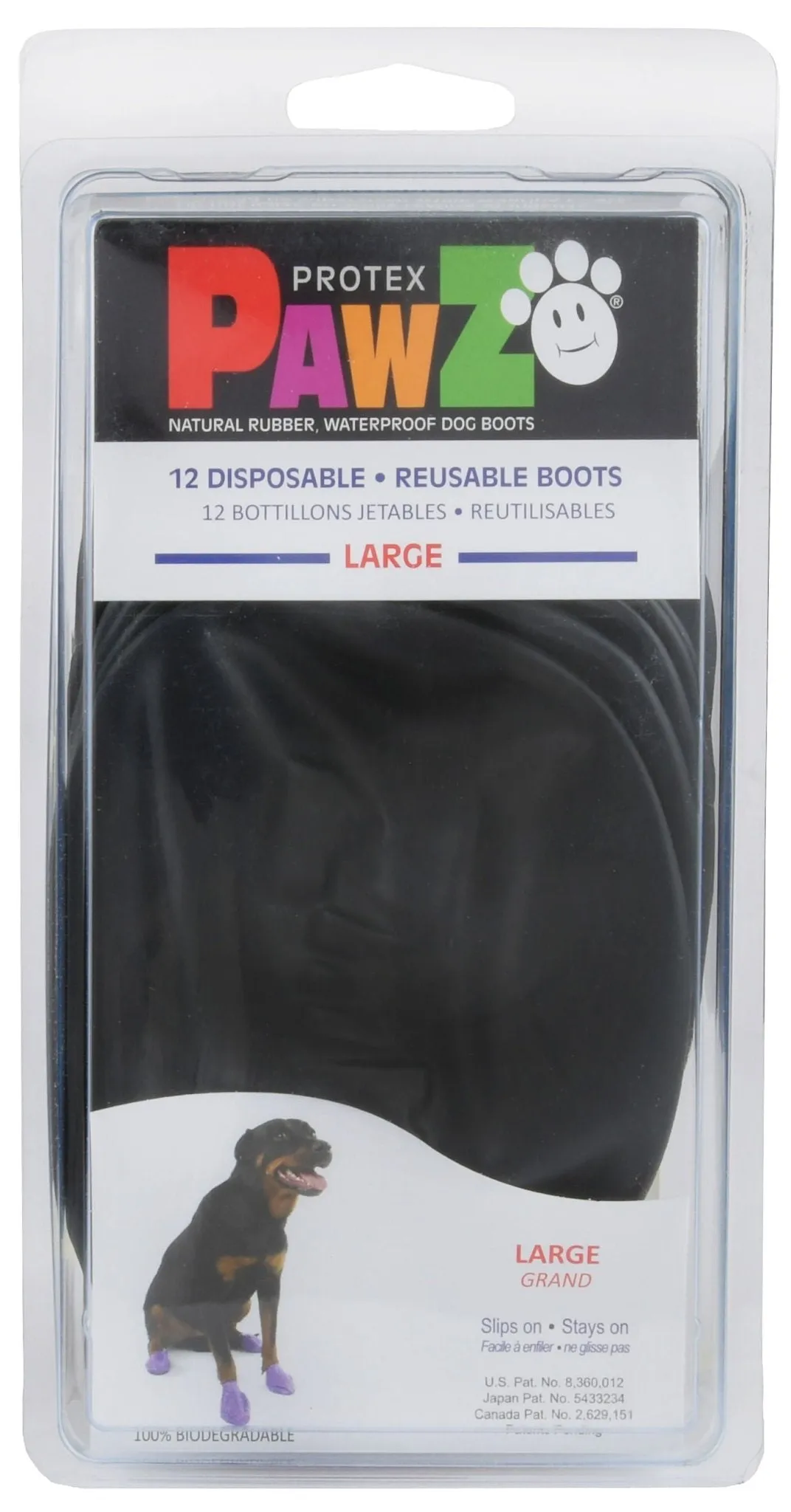 PawZ Dog Boots, Black, 12 pk
