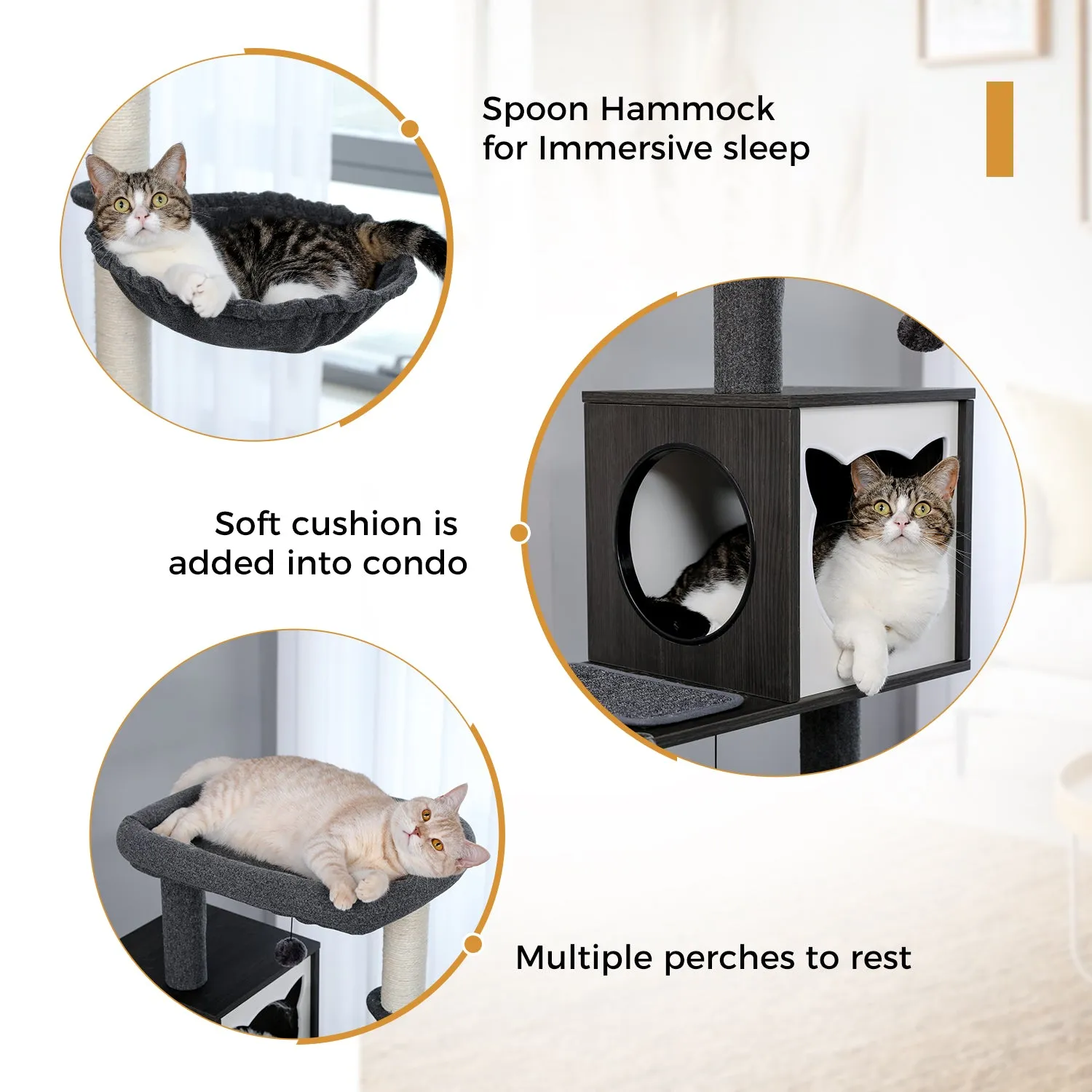 Pawz Road Deluxe Condos Wooden Black Cat Tower