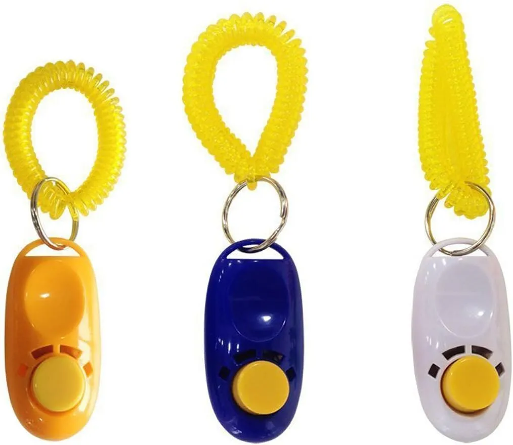 Penta Angel Pet Training Clicker Button Clicker with Wrist Strap, Train Dog, Cat, Horse, Pets for Clicker Training (3 Pack)