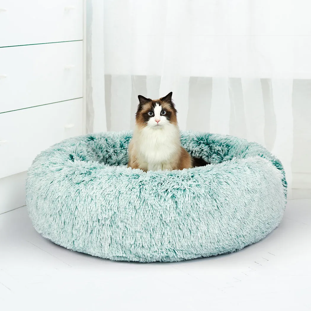 Pet Bed Dog Cat Soft Warm Kennel Round Calming Nest Cave - Teal XXL