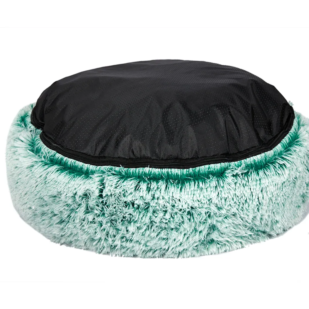 Pet Bed Dog Cat Soft Warm Kennel Round Calming Nest Cave - Teal XXL