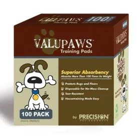 Precision Pet Products ValuPaws Training Pads White 100 pk, 22 In X 22 in