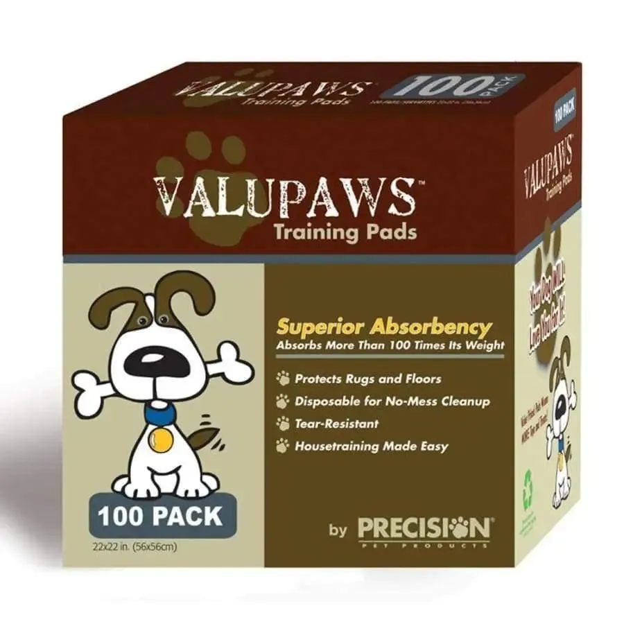 Precision Pet Products ValuPaws Training Pads White 100 pk, 22 In X 22 in