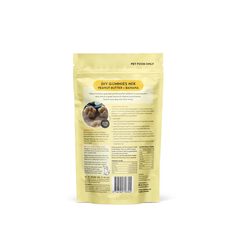 Raw Pawz DIY Gummies Banana and Peanut Butter Dog Treats 90g^^^