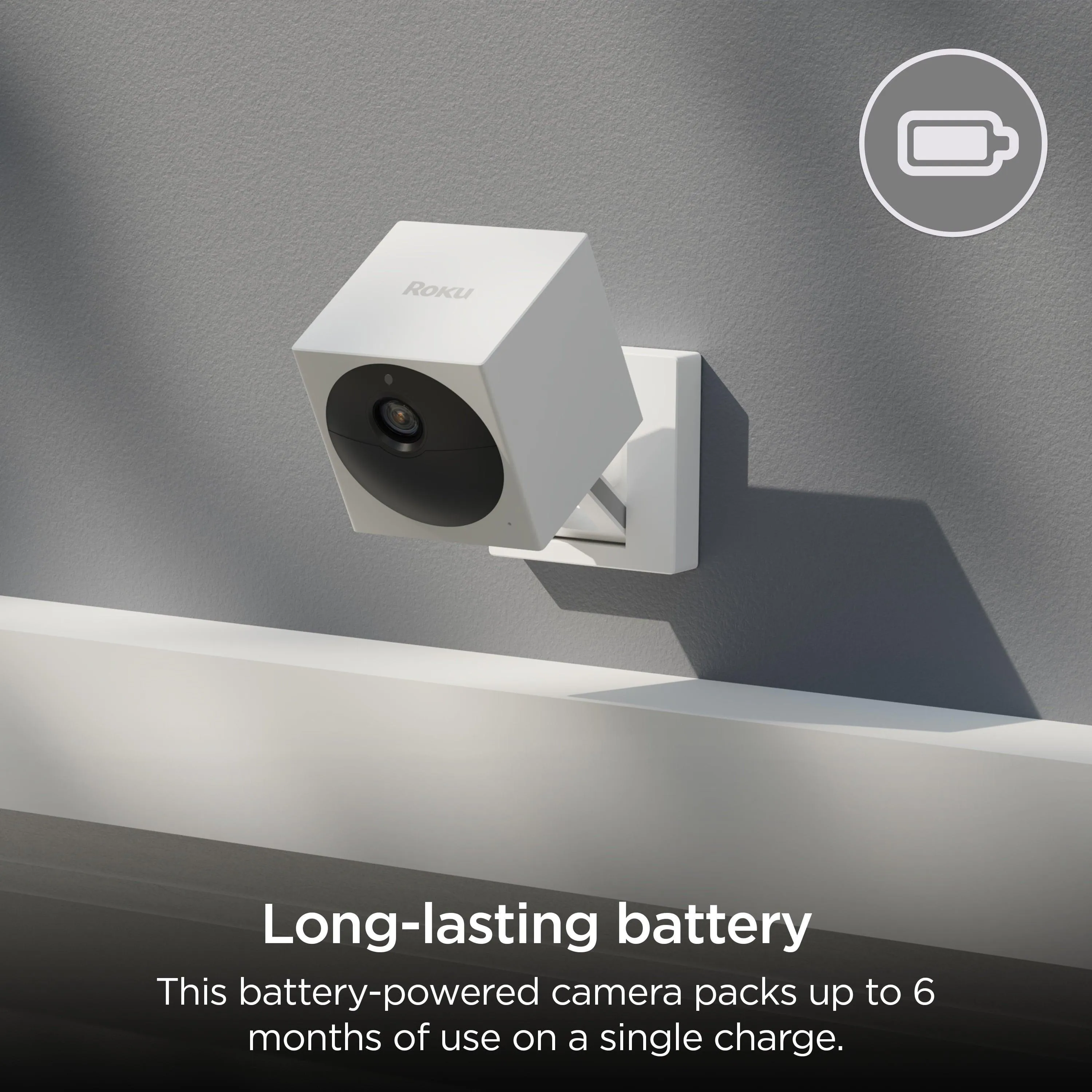 Roku Smart Home Outdoor Camera Battery-Powered Wi-Fi®-Enabled Add-on Wi-Fi®-Connected Wireless Security Surveillance Camera with Motion Detection, Base Station Not Included