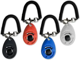 SunGrow Dog Clickers with Black Wrist Bands, 2.4x1.8 Inches, Colorful, Effective Training Tools for Puppy or Cat, Humanized Scientific Professional Design, Perfect Size and Sound, 4 Pack