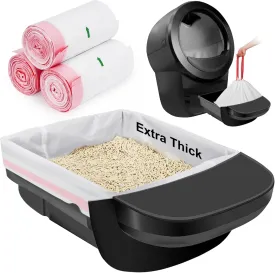 SZEE 60 Pack Litter Robot 4 Waste Bags, Large Drawstring Litter Box Liners, 3 mil Heavy-Duty Liners for Automatic Litter Box
