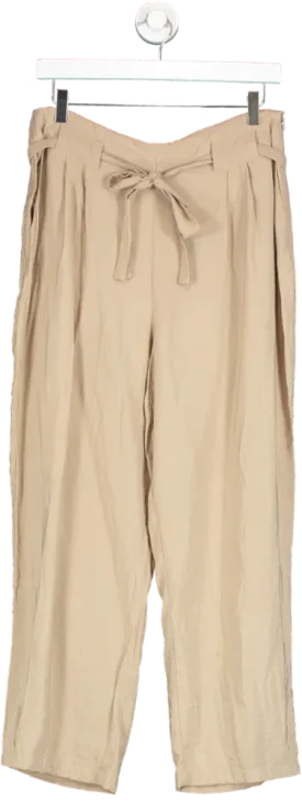 Whistles Beige Belted Casual Trousers UK 12