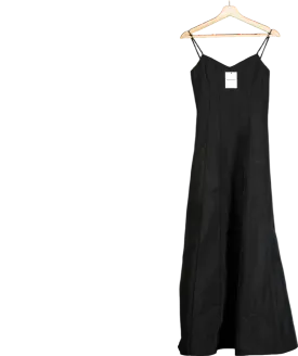 Whistles Black Laverne Taffeta Maxi Dress UK 6